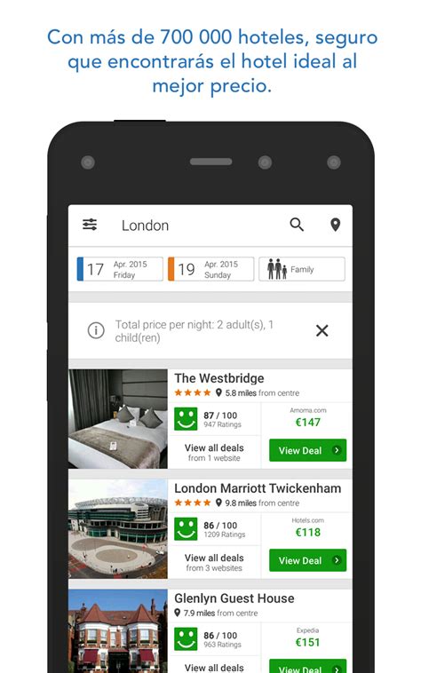 trivago hotel search app